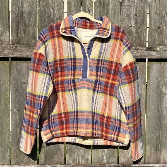 American Eagle Plaid Anorak Sweater | S - Picture 1 of 5